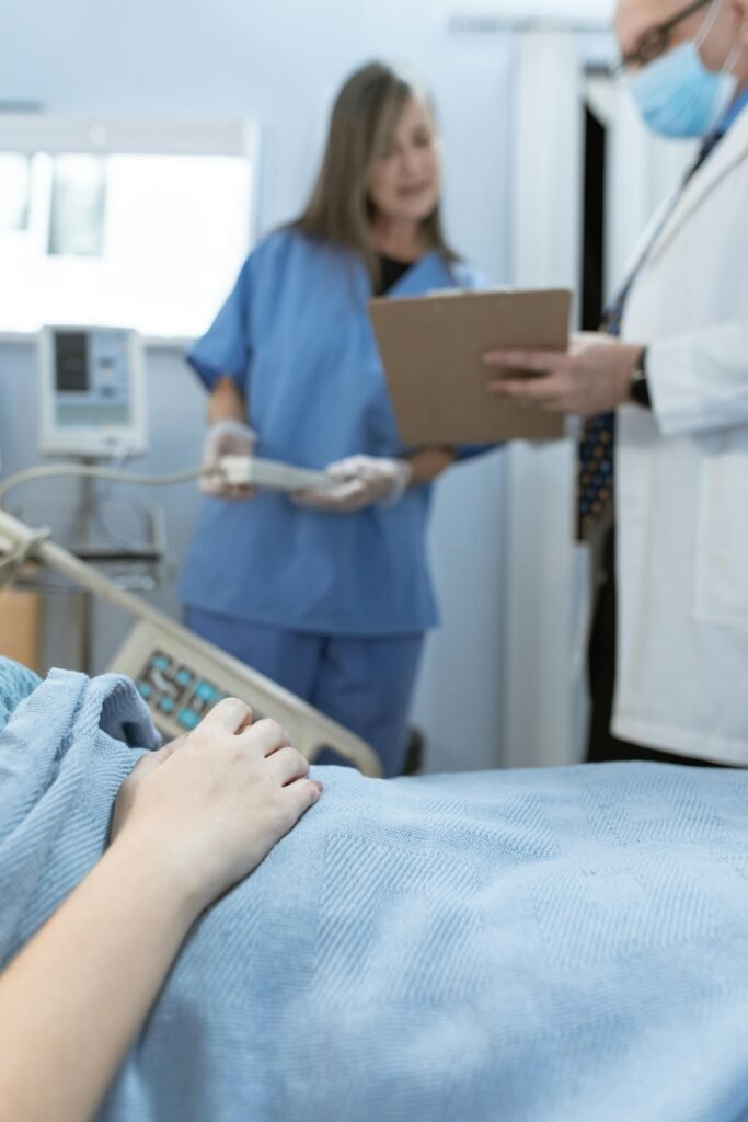 Nurse assisting a patient with medical travel assistance services